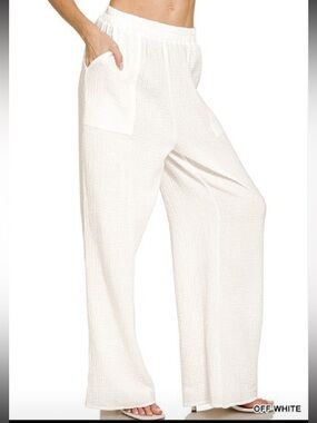 Double Gauze Elastic Band Pants